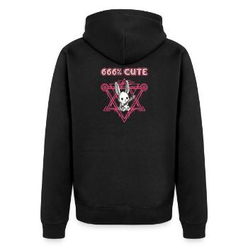 666% Cute kawaii Satanic Goth - Unisex Premium Bio Zip Hoodie - Schwarz - Hinten - Nico (187cm)