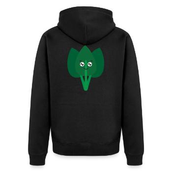 Spinach - Unisex Premium Organic Zip Hoodie - black - Back - Nico (187cm)