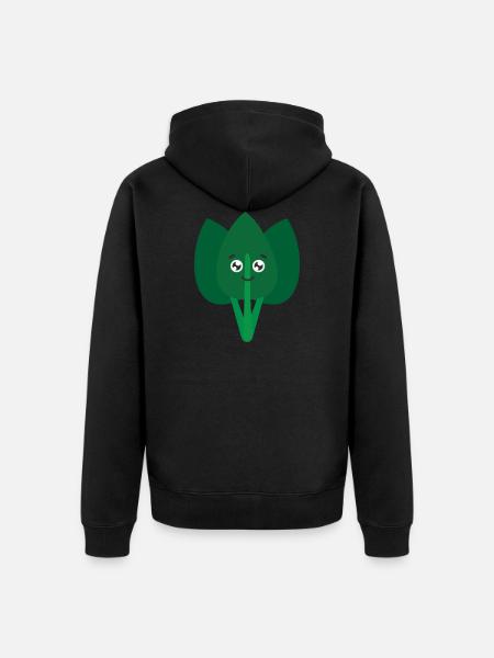 Spinat - Unisex Premium Bio Zip Hoodie - Schwarz