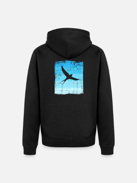Birds Bird Swallow - Unisex Premium Organic Zip Hoodie - black