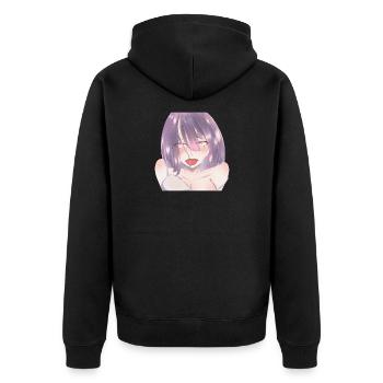 Anime Girl Japanese Aesthetic anime Otaku - Unisex Premium Bio Zip Hoodie - Schwarz - Hinten - Nico (187cm)