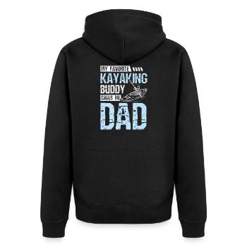 My kayak duddy calls me dad - Unisex Premium Organic Zip Hoodie - black - Back - Nico (187cm)