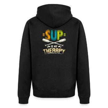 Sup est ma thérapie - Veste à capuche bio Premium Unisexe - noir - Dos - Nico (187cm)