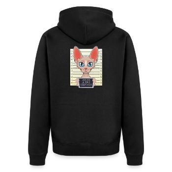 Sphynx Cat Mom - Dear Mom I Can Explain - Unisex Premium Bio Zip Hoodie - Schwarz - Hinten - Nico (187cm)