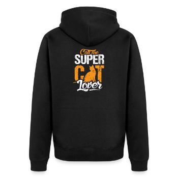 maine Coon Cats Cat Cat Friend Gift - Unisex Premium Organic Zip Hoodie - black - Back - Nico (187cm)