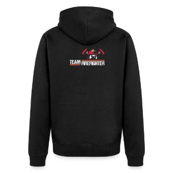 firefighter firefighter firefighter firefighter volunteer - Unisex Premium Organic Zip Hoodie - black - Back - Nico (187cm)