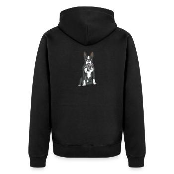 Boston Terrier - Veste à capuche bio Premium Unisexe - noir - Dos - Nico (187cm)