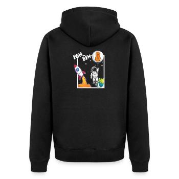 Astronaut ich bin kindergeburtstag Jungen weltraum - Unisex Premium Bio Zip Hoodie - Schwarz - Hinten - Nico (187cm)