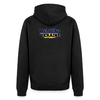 Ukraine We are all Ukraine - Unisex Premium Organic Zip Hoodie - black - Back - Nico (187cm)