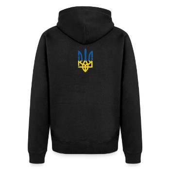 Symbole de l’Ukraine - Veste à capuche bio Premium Unisexe - noir - Dos - Nico (187cm)