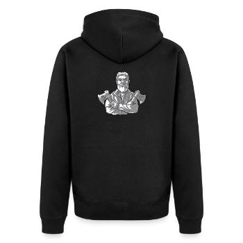 Axtwerfen Axtwerfer Axt Werfen Beil Wettkampf - Unisex Premium Bio Zip Hoodie - Schwarz - Hinten - Nico (187cm)