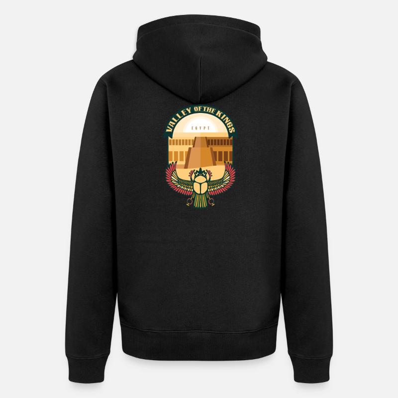 Vallée des Rois – Égypte - Veste à capuche bio Premium Unisexe - noir