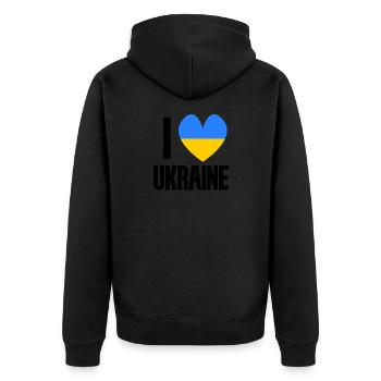 Ukraine - Veste à capuche bio Premium Unisexe - noir - Dos - Nico (187cm)