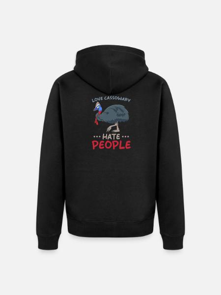 Cassowary - Unisex Premium Organic Zip Hoodie - black