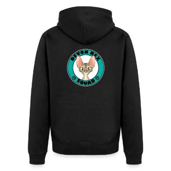 Devon Rex Squad I Cat Lover I Devon Rex Cat - Unisex Premium Organic Zip Hoodie - black - Back - Nico (187cm)