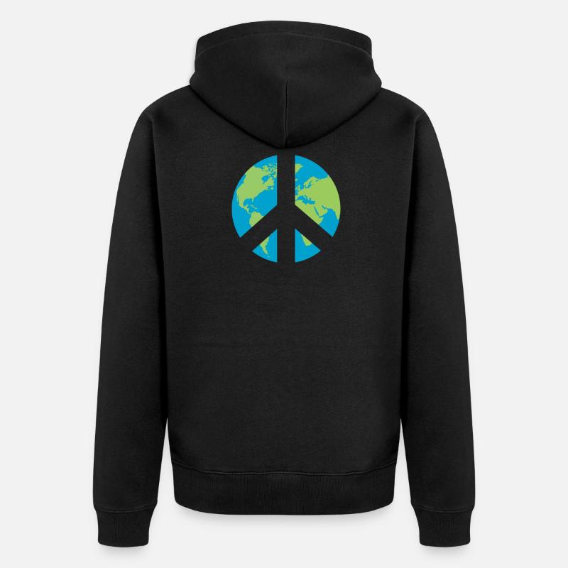 Symbole de la paix mondiale - Veste à capuche bio Premium Unisexe - noir