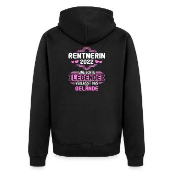ich lange arbeiten Rentnerin Rentner Rente 2022 - Unisex Premium Bio Zip Hoodie - Schwarz - Hinten - Nico (187cm)