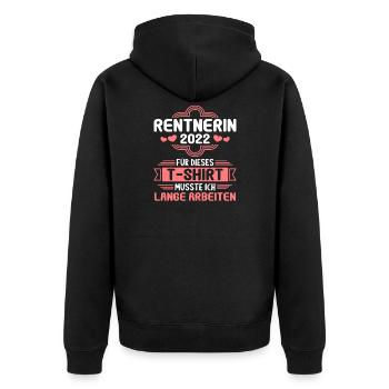 ich lange arbeiten Rentnerin Rentner Rente 2022 - Unisex Premium Bio Zip Hoodie - Schwarz - Hinten - Nico (187cm)