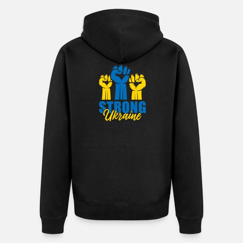 Ukraine forte Faust - Veste à capuche bio Premium Unisexe - noir