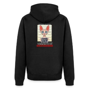 Sphynx Cat I Cat Lover I Personal Stalker - Unisex Premium Bio Zip Hoodie - Schwarz - Hinten - Nico (187cm)
