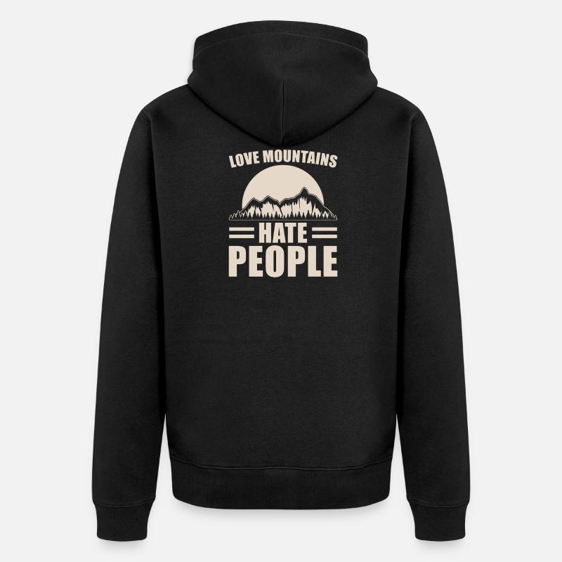 Berge - Unisex Premium Bio Zip Hoodie - Schwarz