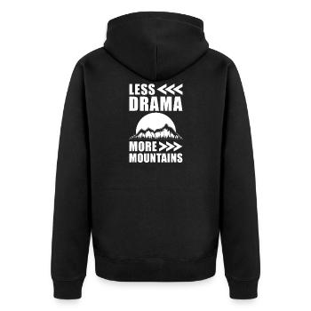 Berge - Unisex Premium Bio Zip Hoodie - Schwarz - Hinten - Nico (187cm)