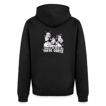 Goat - Unisex Premium Organic Zip Hoodie - black - Back - Nico (187cm)