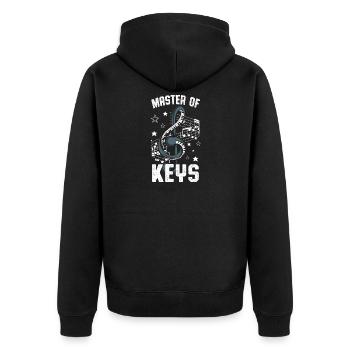 Piano Klavier Flügel Keyboard Musikinstrument - Unisex Premium Bio Zip Hoodie - Schwarz - Hinten - Nico (187cm)