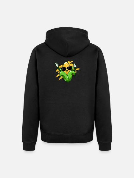 Sjov majs design sød majskolbe - majs - Premium økologisk unisex-hættejakke - sort