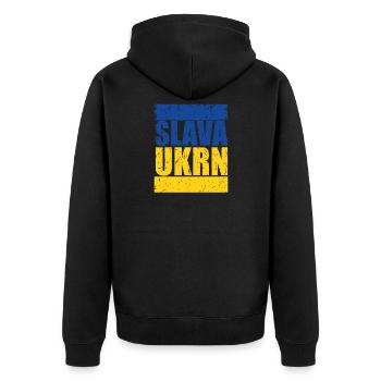 Slava Ukraini - Veste à capuche bio Premium Unisexe - noir - Dos - Nico (187cm)