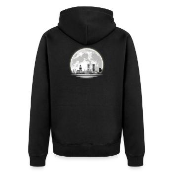 Ligne d’horizon de Barcelone - Veste à capuche bio Premium Unisexe - noir - Dos - Nico (187cm)