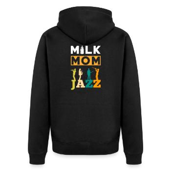 Milk Mom Jazz - Unisex Premium Organic Zip Hoodie - black - Back - Nico (187cm)
