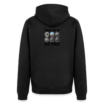 Pilot Aviation Découvrez mon avion Six Pack - - Veste à capuche bio Premium Unisexe - noir - Dos - Nico (187cm)