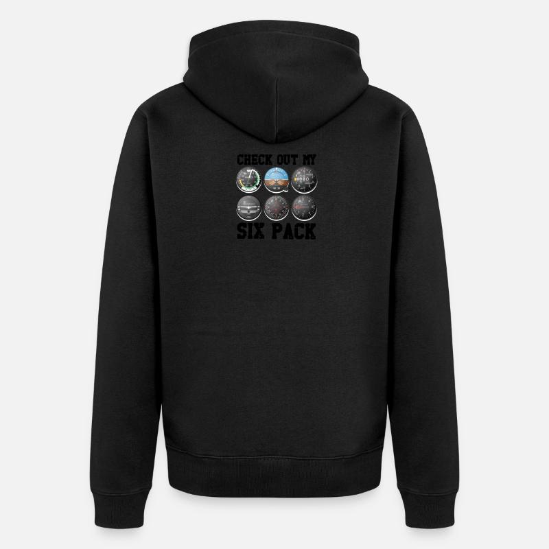 Pilot Aviation Découvrez mon avion Six Pack - - Veste à capuche bio Premium Unisexe - noir