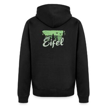 Eifel - Unisex Premium Bio Zip Hoodie - Schwarz - Hinten - Nico (187cm)