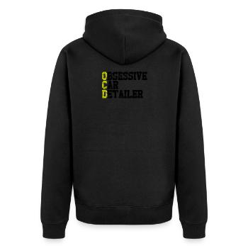 Auto Detaillierung Car Wash Car Detailer Polisher - - Unisex Premium Bio Zip Hoodie - Schwarz - Hinten - Nico (187cm)