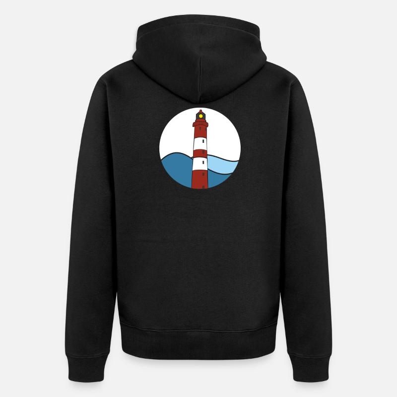 Leuchtturm Amrum Liebe - Unisex Premium Bio Zip Hoodie - Schwarz