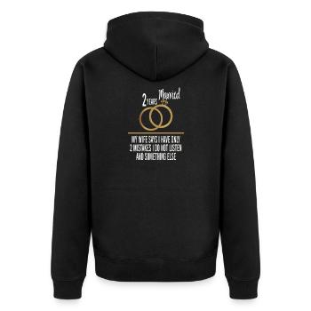 2ème année mariée seulement 2 erreurs 2ème anniversaire de mariage - Veste à capuche bio Premium Unisexe - noir - Dos - Nico (187cm)