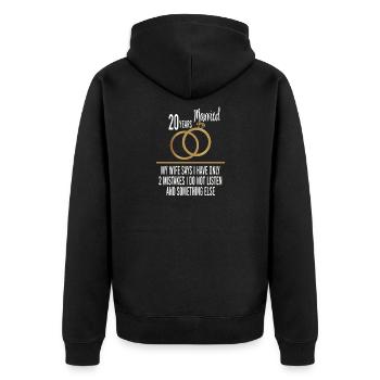 20th year married only 2 mistakes 20th wedding anniversary - Unisex Premium Organic Zip Hoodie - black - Back - Nico (187cm)