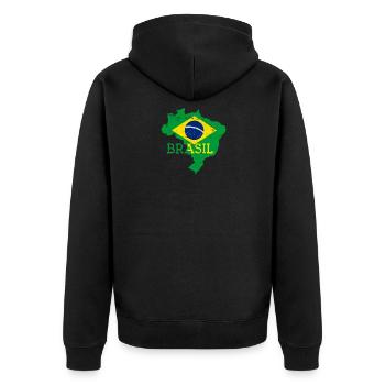 Brésil - Brésil Amérique Aventurier brésilien - Veste à capuche bio Premium Unisexe - noir - Dos - Nico (187cm)