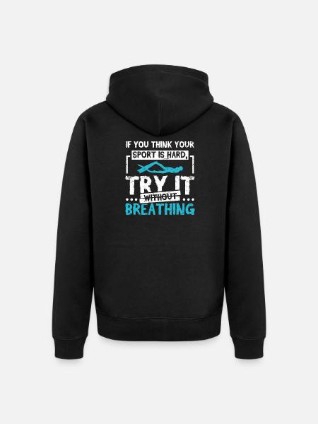 Sport without breathing Freediving - Unisex Premium Organic Zip Hoodie - black