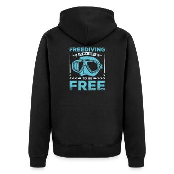 L’apnée est ma façon d’être libre - Veste à capuche bio Premium Unisexe - noir - Dos - Nico (187cm)