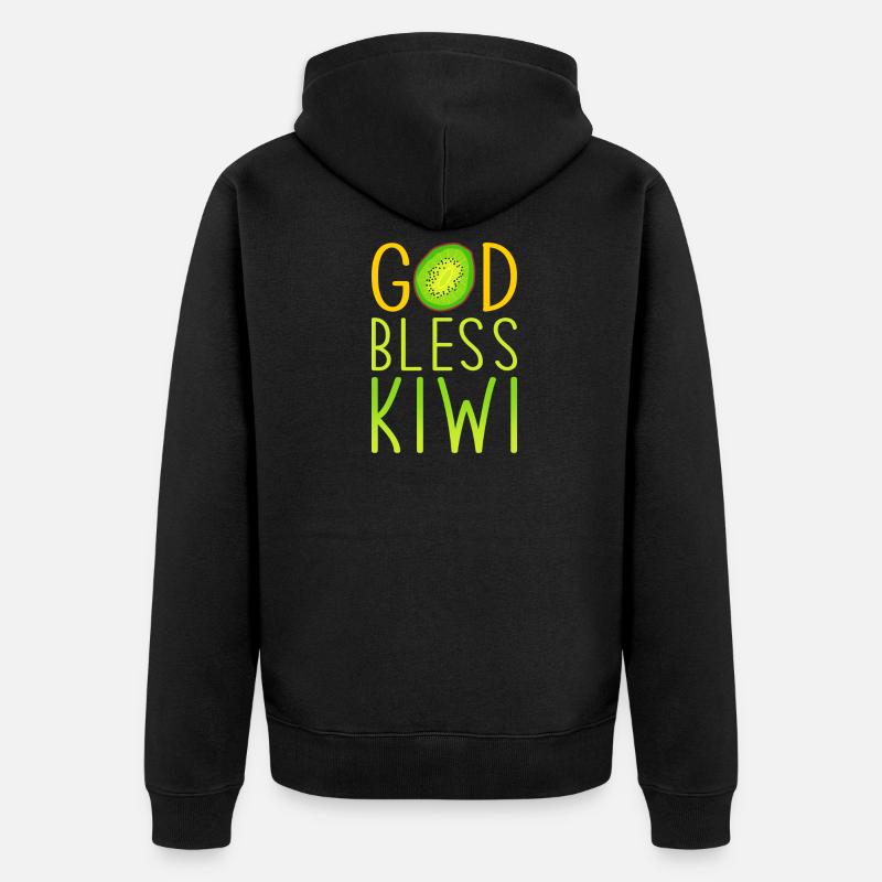 Kiwi Liebe Spruch - Unisex Premium Bio Zip Hoodie - Schwarz