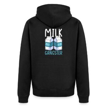 Milk Gangster - Unisex Premium Organic Zip Hoodie - black - Back - Nico (187cm)