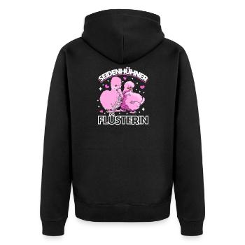 Seidenhühner japanisches Seidenhuhn Hühnerhalter - Unisex Premium Bio Zip Hoodie - Schwarz - Hinten - Nico (187cm)