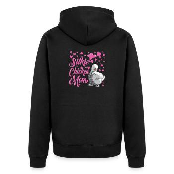 Seidenhühner japanisches Seidenhuhn Hühnerhalter - Unisex Premium Bio Zip Hoodie - Schwarz - Hinten - Nico (187cm)