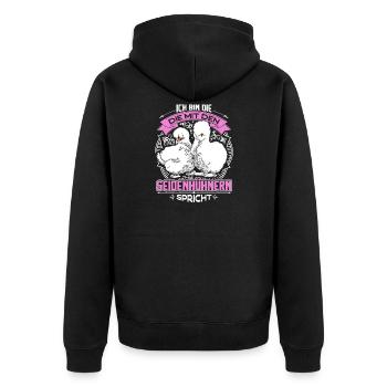 Seidenhühner japanisches Seidenhuhn Hühnerhalter - Unisex Premium Bio Zip Hoodie - Schwarz - Hinten - Nico (187cm)