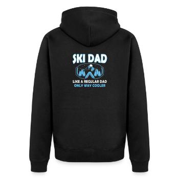 Ski Dad Like A Regular Dad Only Cooler - Funny Ski - Unisex Premium Bio Zip Hoodie - Schwarz - Hinten - Nico (187cm)