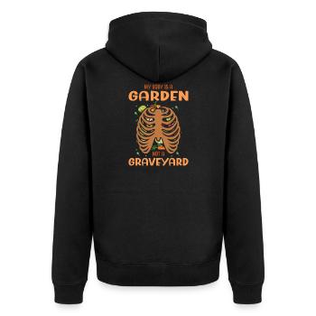 Droits des animaux Vegan Animal Love - Veste à capuche bio Premium Unisexe - noir - Dos - Nico (187cm)
