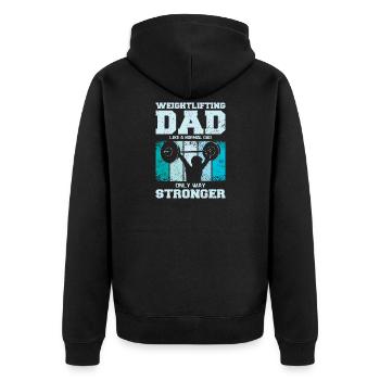 Haltérophilie Père Gym Papa - Veste à capuche bio Premium Unisexe - noir - Dos - Nico (187cm)